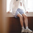 Premium Women's Striped Cotton Shorts – Japanese Style Loose Fit High Waist Bermuda Pants